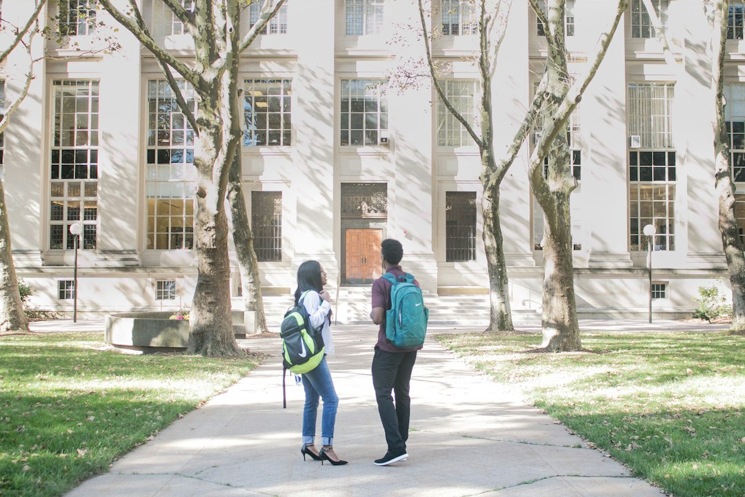 Young people collaborating on campus, representing education, innovation and international exchange